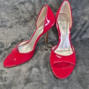 Guess Red Patent Leather High Heel/Stilleto size 8.5 medium